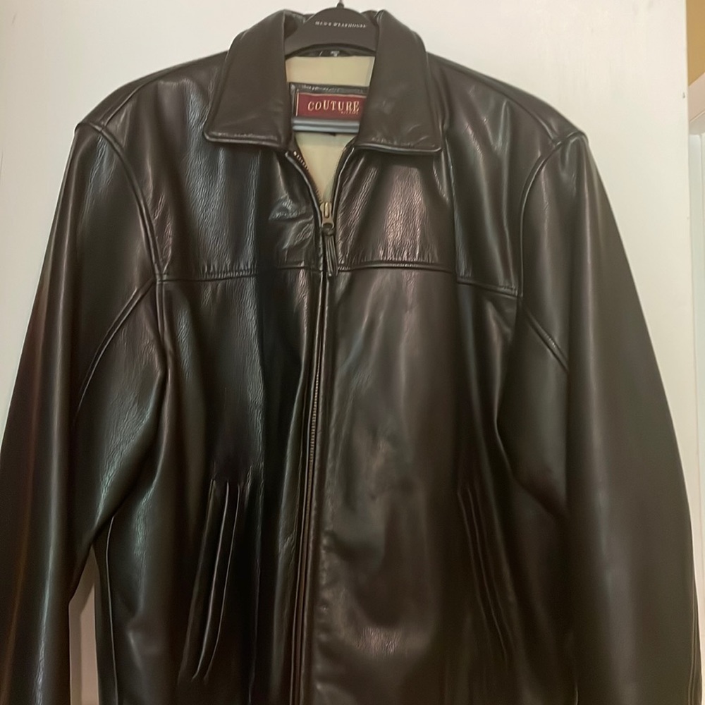 Mens leather coat.